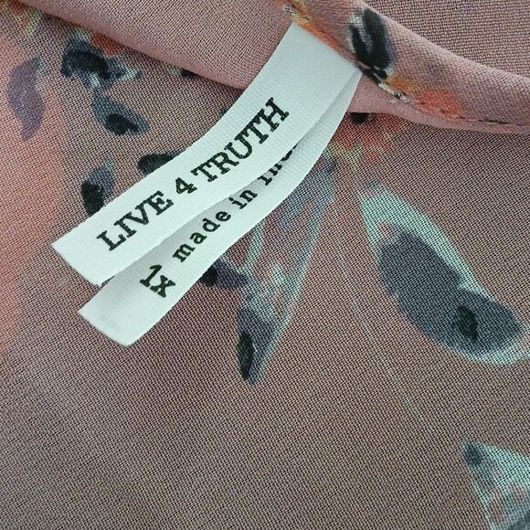 Live 4 Truth boho mauve duster kimono dress tie at waist closure Sz 1X NWOT - Picture 8 of 8